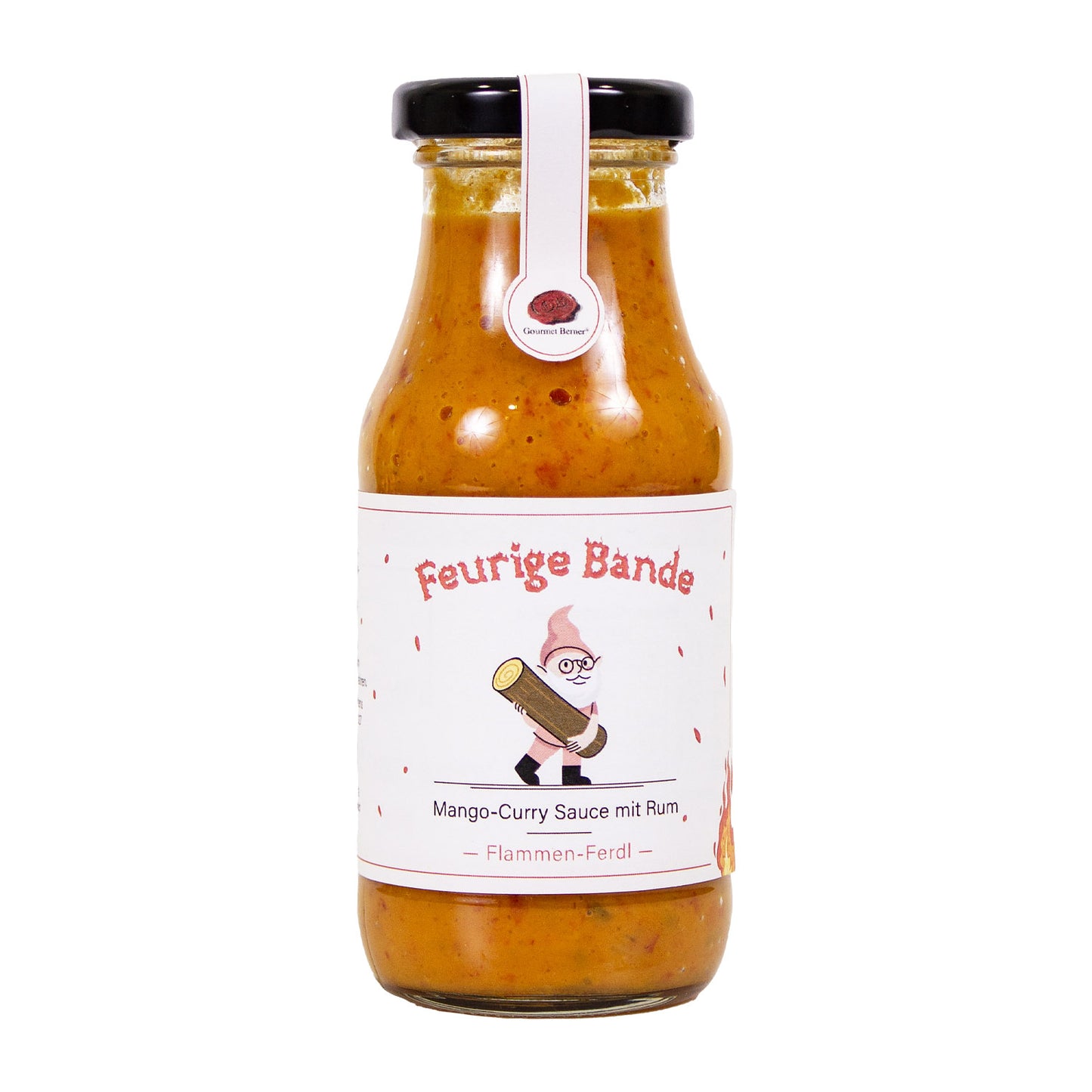 Feurige Bande: Mango-Curry Sauce mit Rum 200 ml