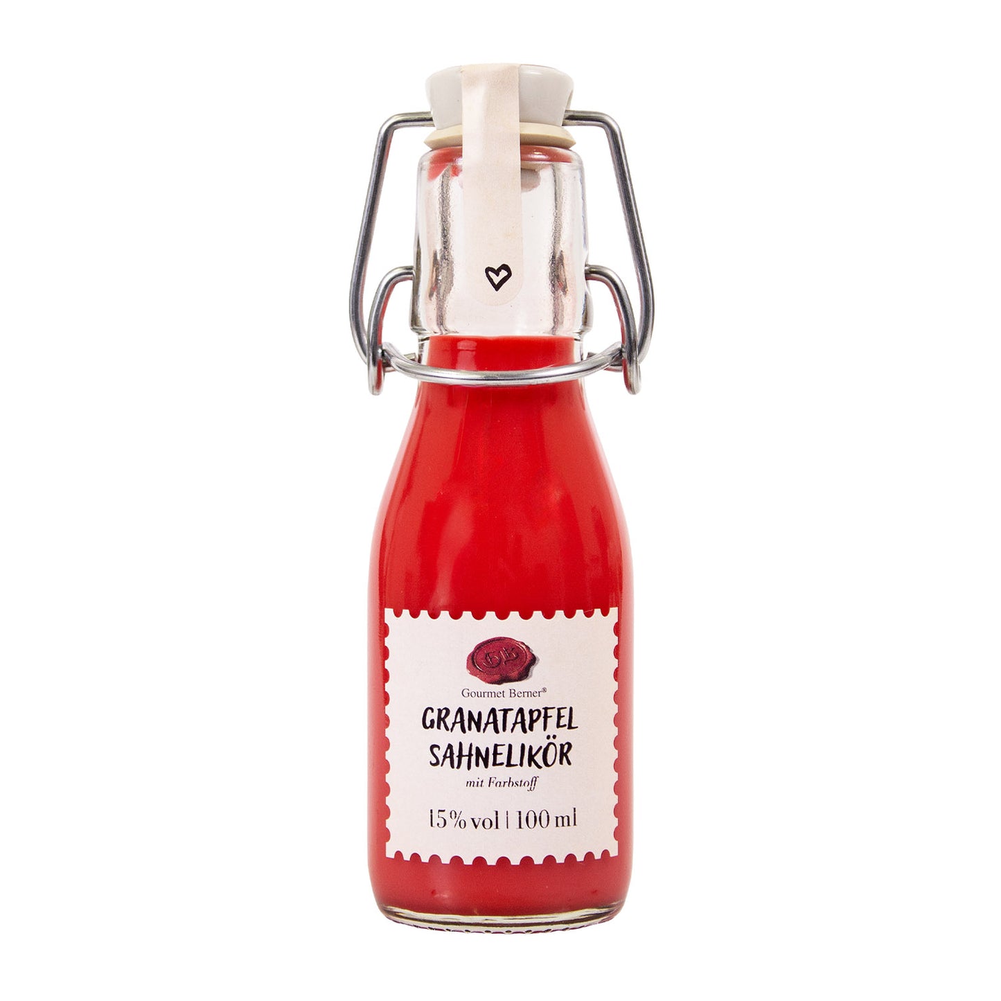 Flaschenkinder: Granatapfel Sahnelikör (mit Farbstoff), 15% vol, 0,1 l