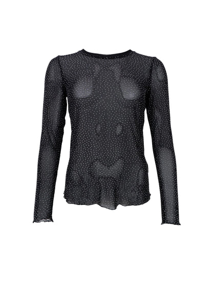 Black Colour ALEXIS tee w/stones