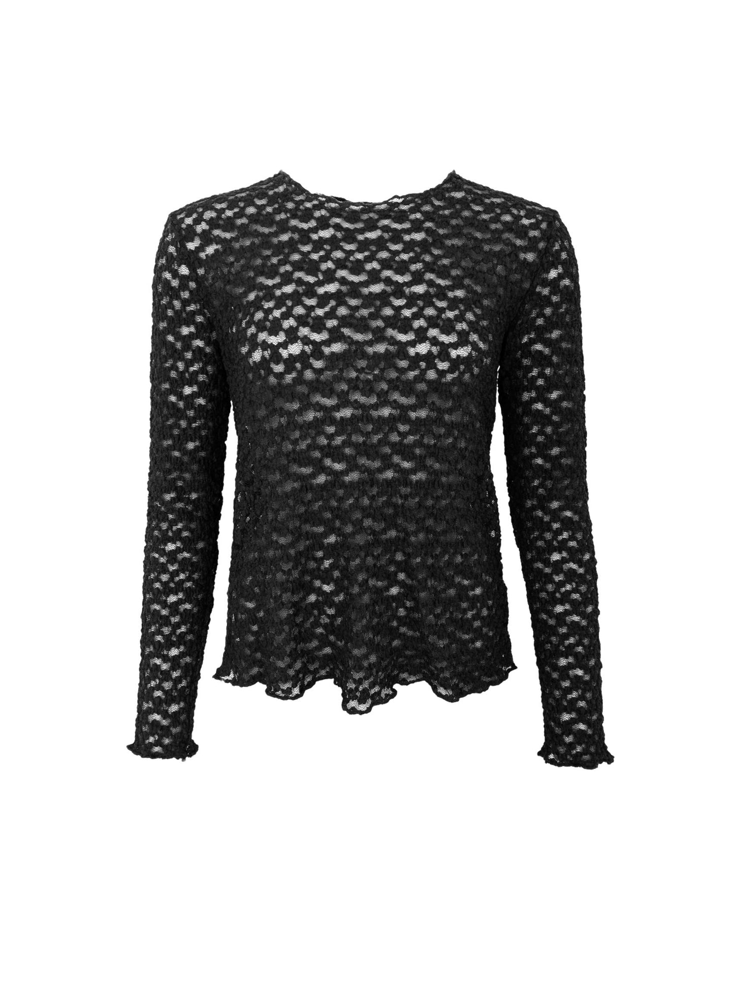 Black Colour BLAIR LS LACE BLOUSE