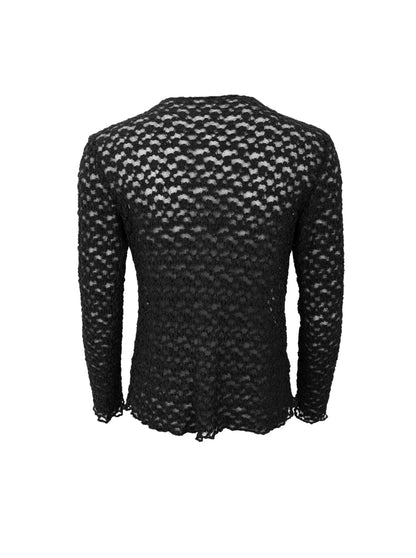 Black Colour BLAIR LS LACE BLOUSE