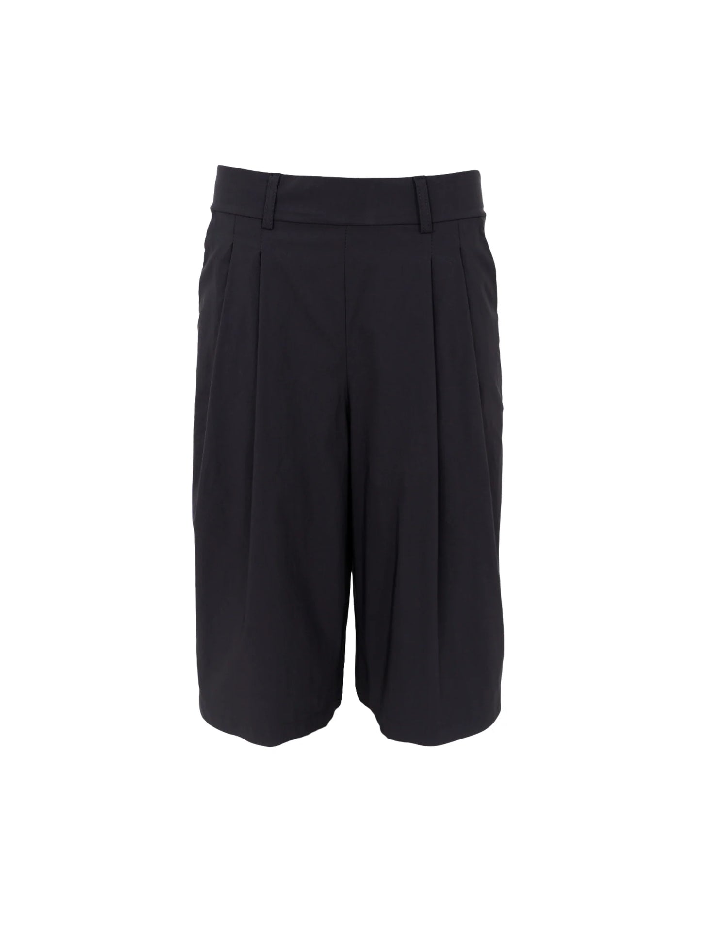 Black Colour Davina Pleated Shorts