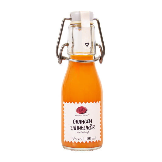 Flaschenkinder: Orangen Sahnelikör (mit Farbstoff), 15% vol, 0,1 l
