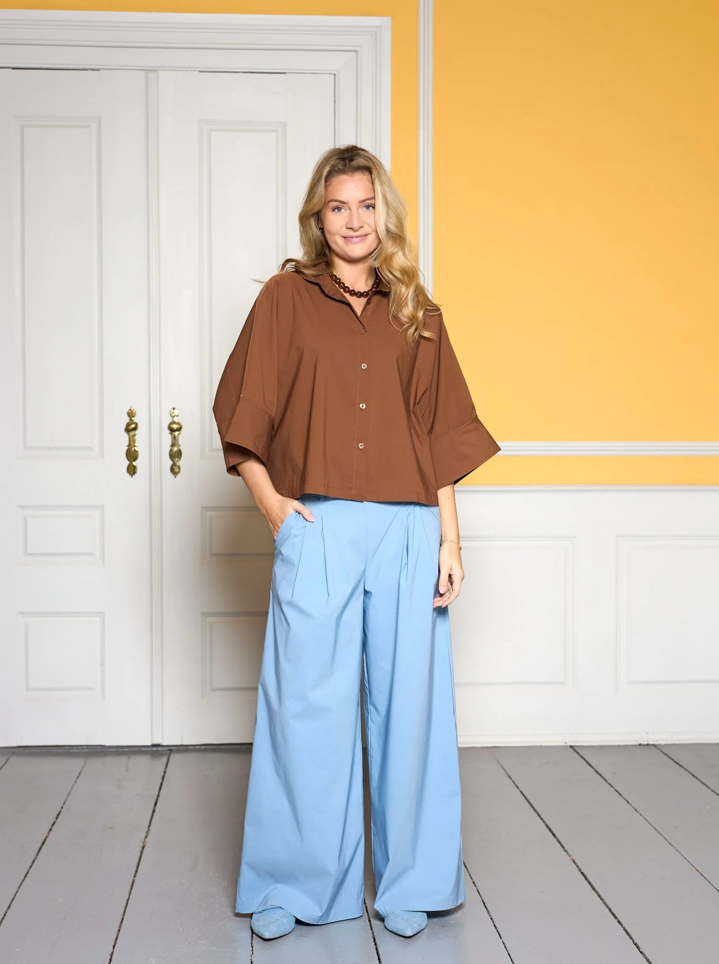 Black Colour Davina Wideleg Pant